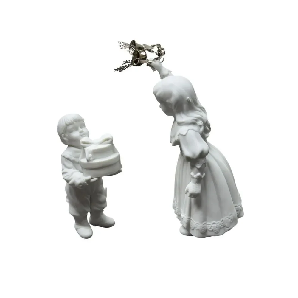 Vintage Dept 56 A Christmas Kiss Winter Silhouette with Original Box 7845-0